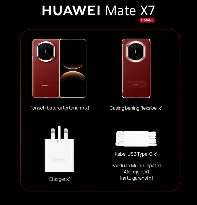 【10.10 Mega Sale s/d 20%*】HUAWEI Mate X7 Smartphone | 16/512GB | Ultra Thin and Durable | True-to-Color Camera | Ultra-long Battery Life | Smart AI