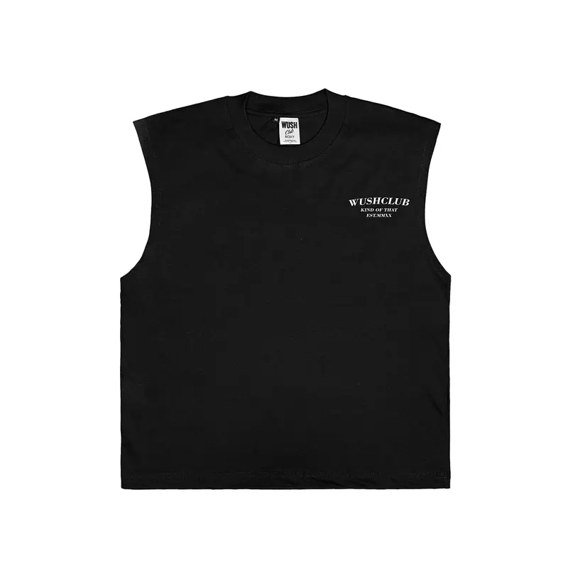 WUSH CLUB LEKBONG TANKTOP SLEEVELESS BOXY OVERSIZE DISTRO PRIA WANITA COTTON COMBAD 24S KIND HITAM 1