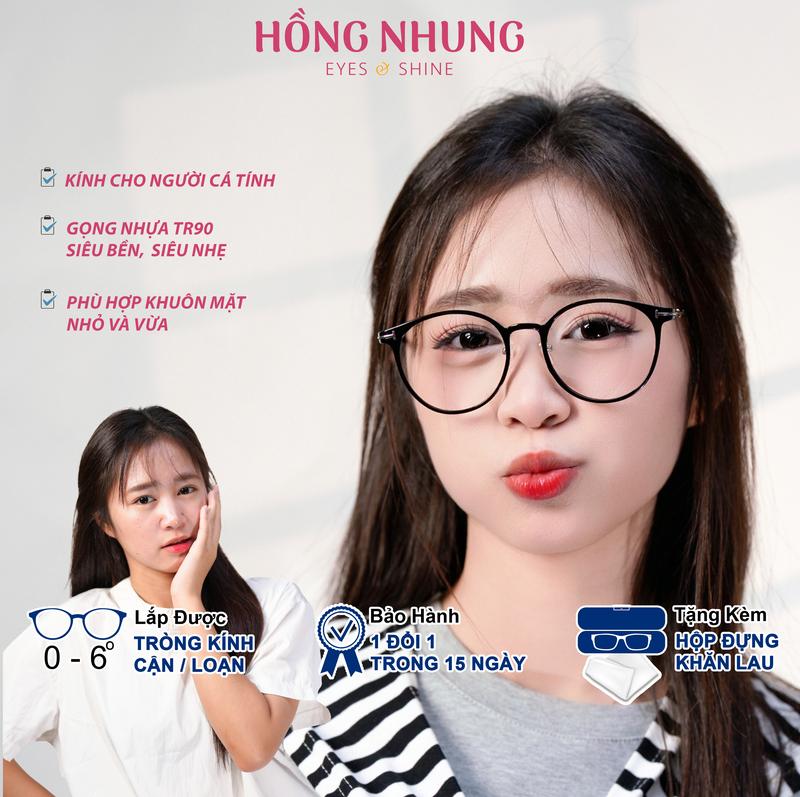  Gọng kính cận dáng tròn dành cho mặt vừa và nhỏ chất liệu nhựa M21 cắt độ cận free - Women Mắt Kính MATKINHHONGNHUNG 