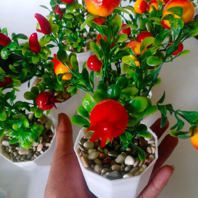 paket 1 lusin 12 pcs bunga plastik mini.ornamen bunga dekorasi rumah model RANDOM Vas Buah 2