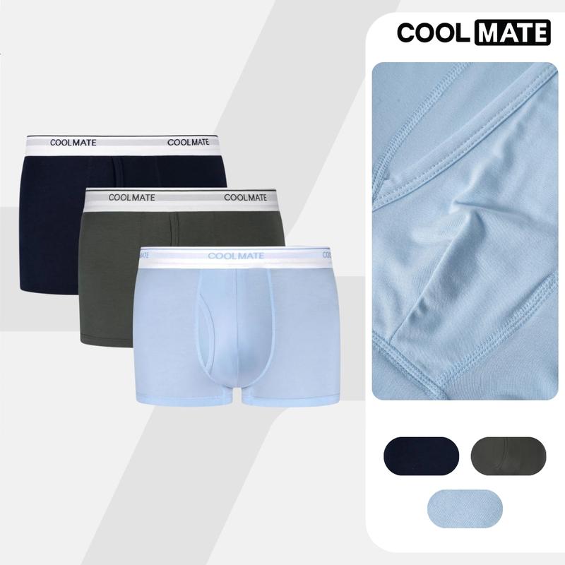 Combo 3 quần lót nam khe moi Bamboo Trunk kháng khuẩn, quần sịp nam chất mát, quần sịp đùi nam, boxer - Coolmate