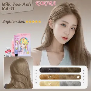 Kokira hair color Milk Tea Ash- 11 +Hair care essential oil cat rambut pewarna rambut warna rambut tanpa bleaching semir  rambut  penutup uban cooper brown color