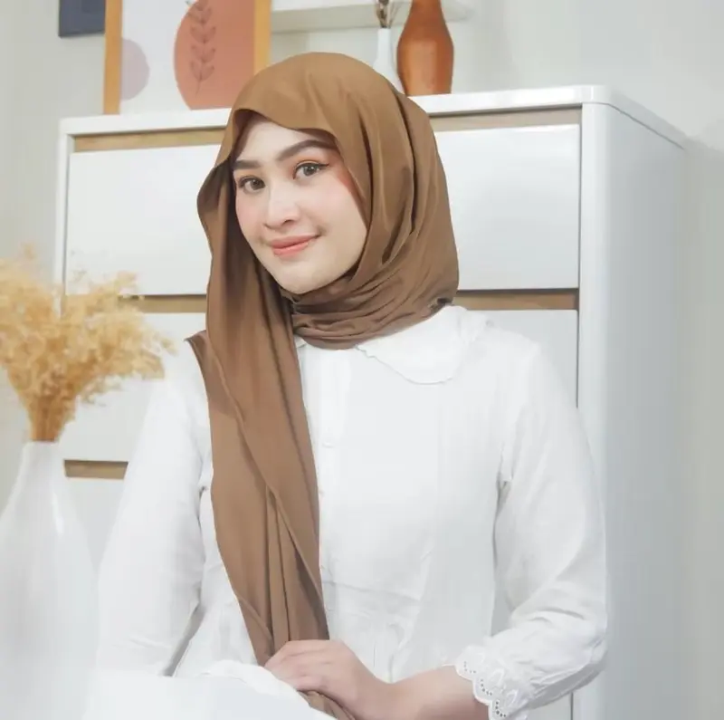 Pashmina Instan Tutup Leher Oval Cantik Nyaman - Beli 1 Dikirim 5 PCS- 2