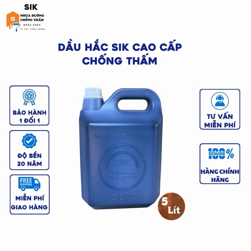 Nhựa Đường Dầu Hắc dạng lỏng 5Lít Cao Cấp nhựa đường