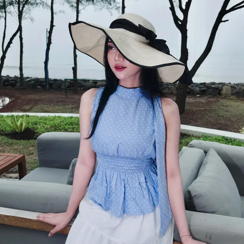 NONA Polkadot Halterneck - sleveeless top - atasan wanita motif polkadot