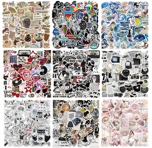 50 PCS Kartun Retro dan keren Gaya Y2K yang modis Stiker Berperekat Waterproof stickeruntuk Buku Tempel/Buku Harian/HP/Dekorasi Laptop