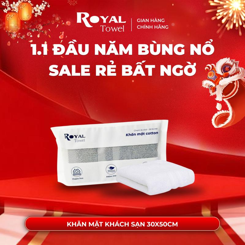 Khăn mặt khách sạn Royal 30x50cm với sợi bông 100% cotton Nhà Tắm