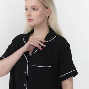 Piyama/Baju Tidur Pendek Oneset “Non Bordir Logo Kantong” (Rayon Twill Premium)