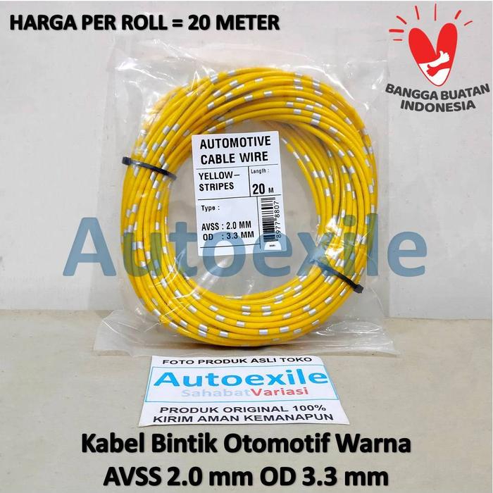Gambar MX Automotive Kabel Bintik Otomotif 2.0 mm Mobil Motor Panjang 20 meter OD 3.3 mm Isi Dalam Tembaga Tebal Abuabu Biru Coklat Hijau Hitam Jingga Kuning Merah Putih Ungu - Biru dari Autoexile Kota Medan 5 Tokopedia