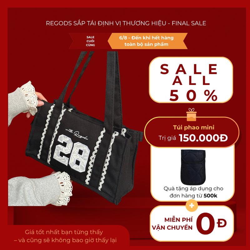 [ FINAL SALE ALL 50% ] Túi tote nơ phối ren Regods - Túi bé điệu