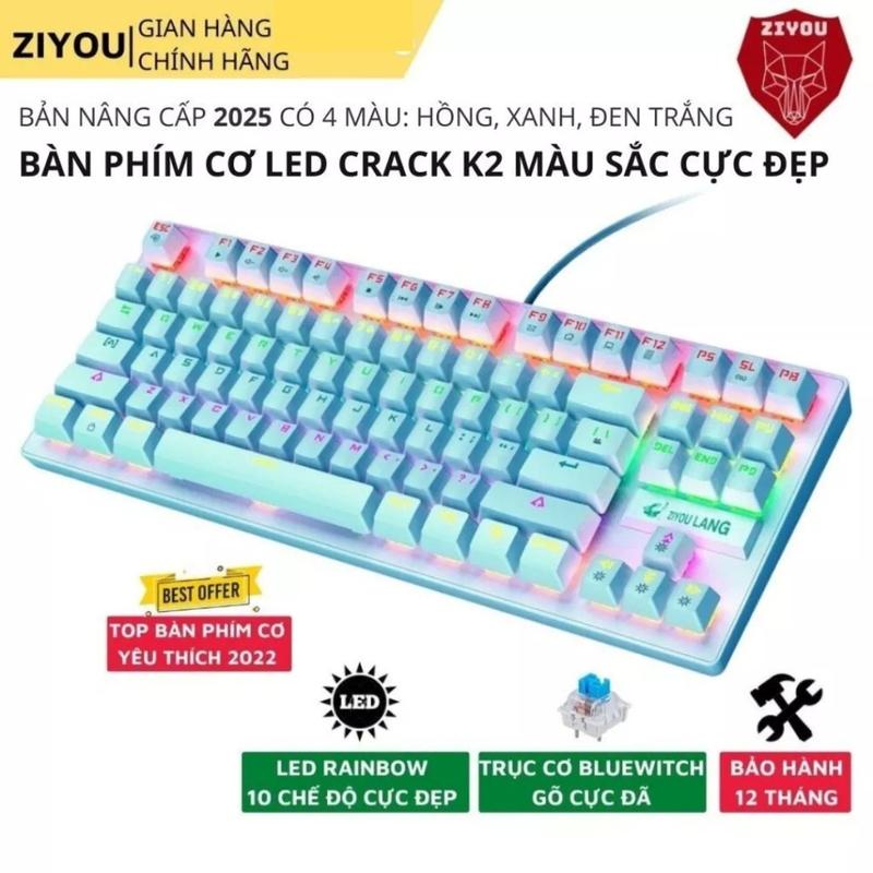 Bàn phím cơ gaming ZIYOU K2 PRO LED RGB 10 Chế Độ Chơi Game Dùng Văn Phòng,Phù hợp Với Máy Tính Laptop PC