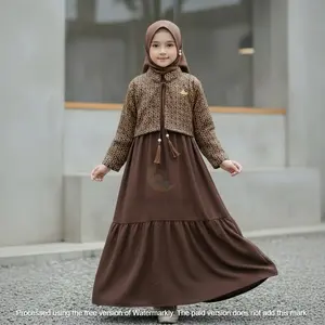 Gamis Anak Perempuan Model Rompi Stylish Bahan Jaguar Puff Mix Marbella Tersedia Usia 1 Sampai 12 Tahun Warna Kekinian Yang lembut Dan Manis