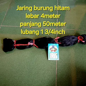 jaring burung hitam senar 015 lebar 4meter panjang 50meter bonus tali
