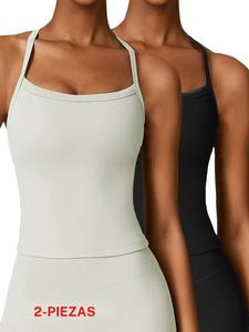 Chaleco deportivo sin espalda para mujer, top camisola deportivo casual transpirable y cómodo para yoga y entrenamiento en el gimnasio, ropa deportiva para damas para todas las estaciones
