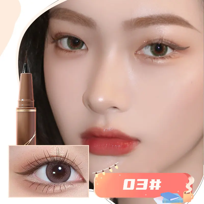 Bút Kẻ Mắt Siêu Mịn Cho Nữ, Chống Nhòe, Lâu Trôi, Không Thấm Nước Và Mồ Hôi, Cho Người Mới Làm Que Lỏng, Gel, Chống Nhòe Lâu Trôi Cosmetic Mỹ Phẩm Trang Điểm Son 3