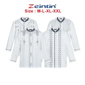 Zeintin - Baju Koko Dewasa Lengan Panjang Terbaru Bahan Katun Microtex AT Muslim Pria   Kurta Atasan Putih