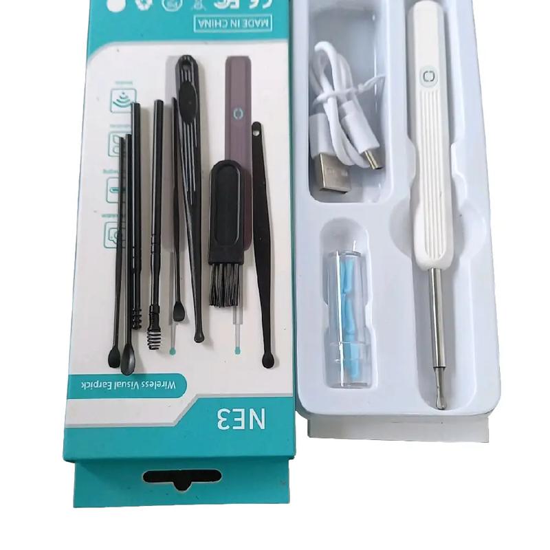 bộ lấy ráy tai camera đa năng NE3 ,hình ảnh full HD rõ nét ,kết nối WiFi,sử dụng nguồn điện 5v với chân sac type-c, có đèn led kèm 8 dụng cụ lấy ráy và 4 đầu múc