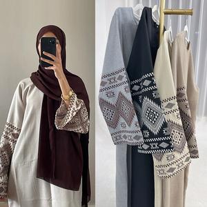 Baju Muslim, Baju Qiszar Bersulam,   Muslimah Fesyen, Abaya Perempuan, LR901, 2025 untuk Wanita Clothing