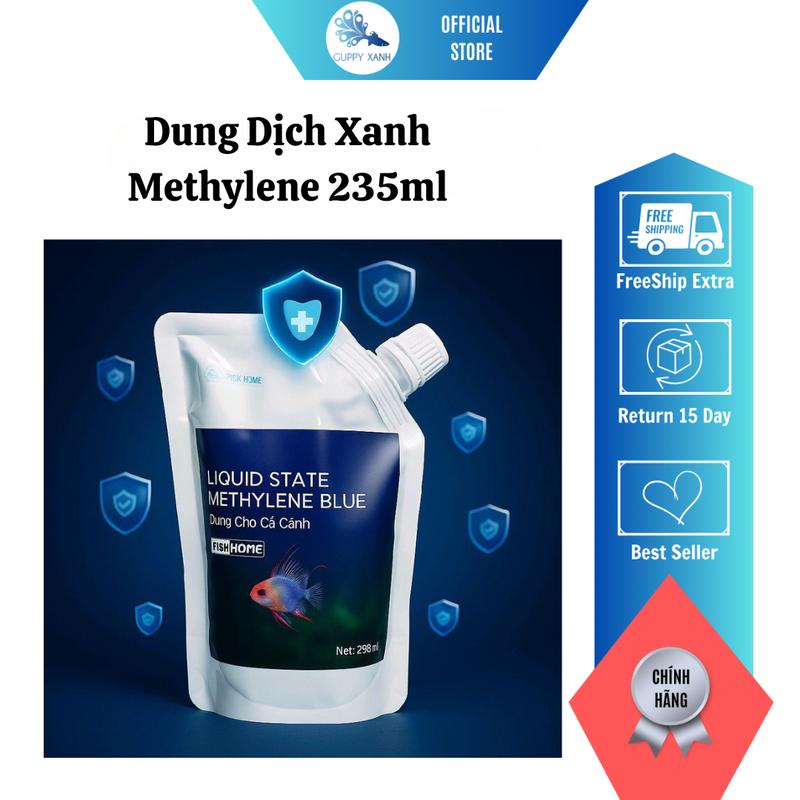  FISH HOME- Xanh Methylene được bào chế để phù hợp điều trị tất cả các loại bệnh ngoài da chỉ dành riêng cho cá cảnh 