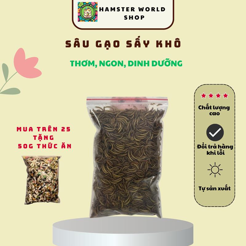  Sâu Gạo Sấy Khô Thơm Ngon Dinh Dưỡng Cho Chuột Hamster Gà Con Chim Bọ Ú Nhím Chất Lượng Cao 