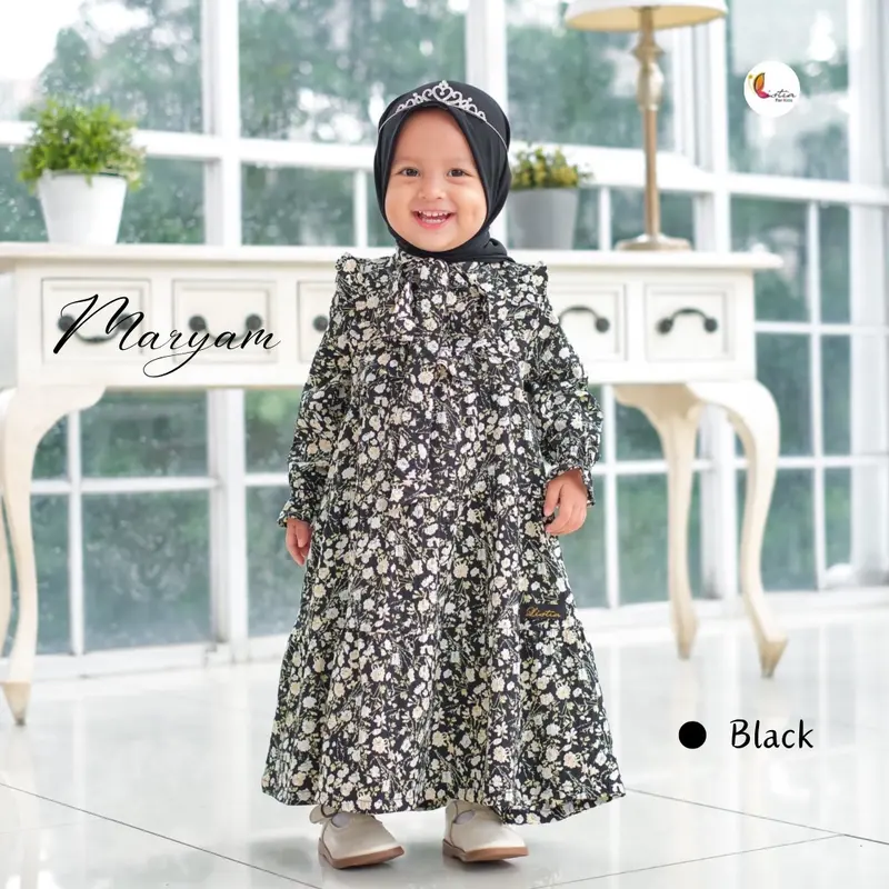 Gamis Anak MARYAM- Baju Gamis Anak Perempuan Usia 0-12 Tahun Crinkle Premium by Listiaforkids 6