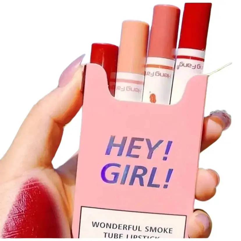 [4pcs warna] DAPAT 4 PCS HENGFANG HEY GIRL LIPSTIK KOREA MATTE [TAHAN LAMA DAN WATERPROOF BIBIR BOX LIPSTIC