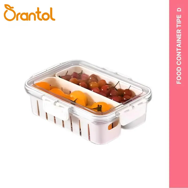 【COD】Orantol Kotak Penyimpanan Bersekat 1 2 Sekat Tipe D | Food Container Penyimpanan Buah atau Bumbu Dapur Bawang Cabai | Food Preparation Storage