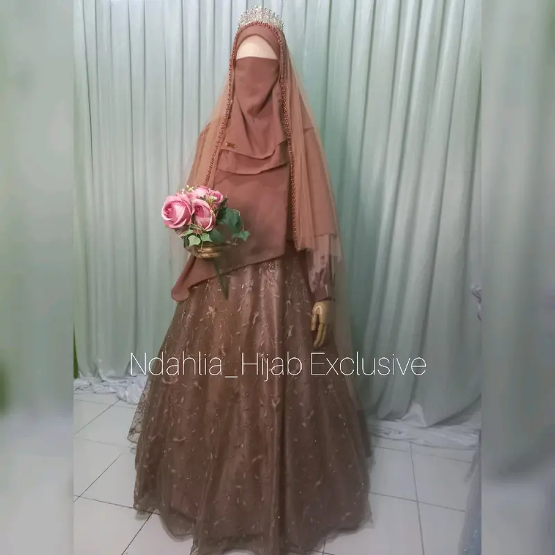 GAUN PENGANTIN SYARI BERCADAR PREMIUM 5