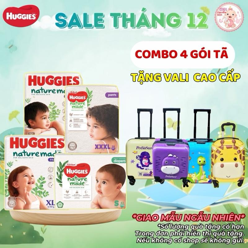 Combo 4 Tã Quần Huggies Nature Made Size S82 M64 L54 - M58 L44 XL38 XXL26 XXXL28