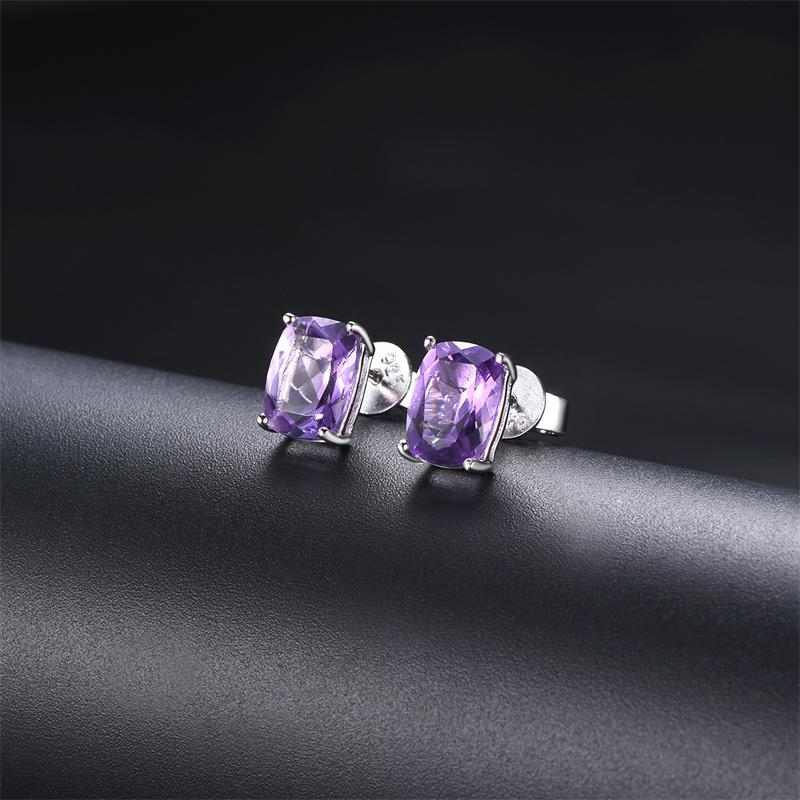 Product Introduction of 2.6ct Peridot Garnet  Solid 925 Sterling Silver Stud Earrings Genuine Gems Vintage Fine Elegant Jewelry for Women New 6