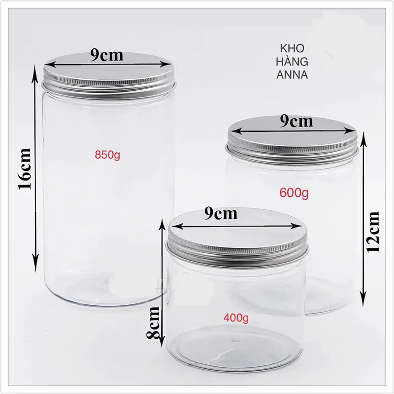( seal Lót ) HỘP PET NẮP NHÔM BẠC / VÀNG / HỒNG - HỦ NHỰA TRONG SUỐT 1kí / nửa kí  500g đựng thực phẩm 8