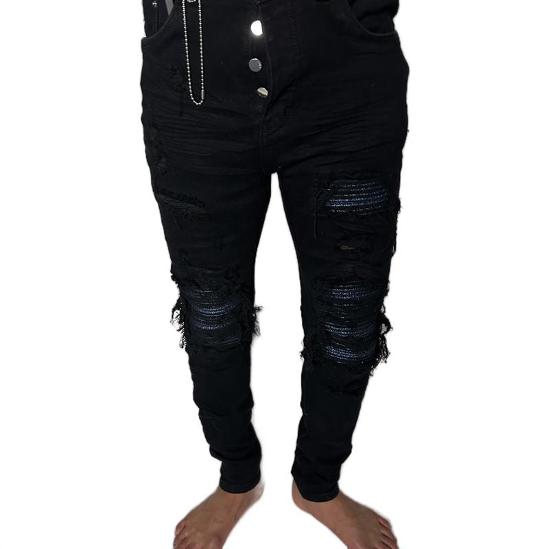  Quần vá da kim tuyến xanh ngọc 4 cúc khắc chữ dập nhăn 3D trước sau vải dày co dãn phom like aut ôm chân bền màu tag sườn like aut túi zip nhựa hộp giấy 