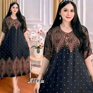 Paket Usaha 3 Pcs Daster Jumbo Bumil Busui Cabutan Dada Kancing Ld 125 Pb 115 cm