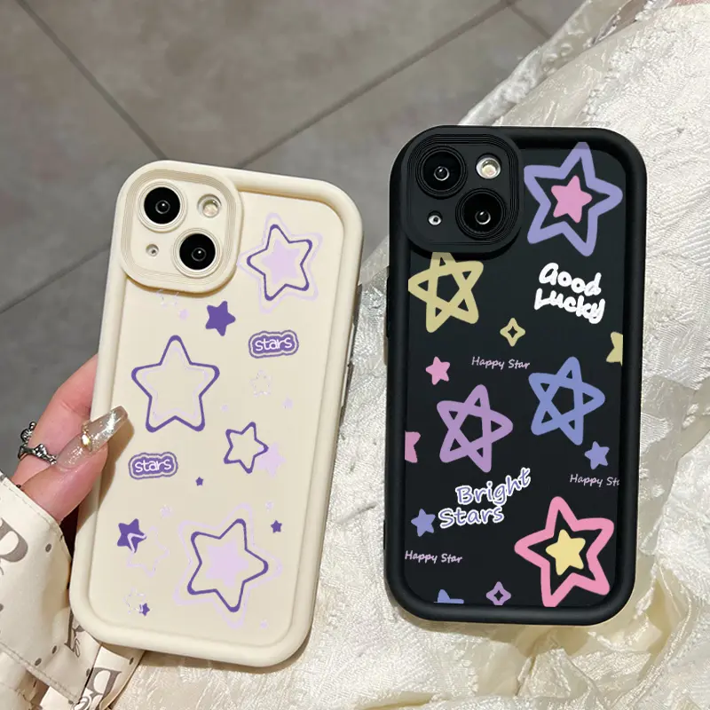 Casing Hp Untuk Infinix Hot 11 Play Hot 10 Play Hot 9 Play Case pola bintang keberuntungan HP gaya ganda pelindung silikon lunak pelindung Kesing Softcase 7