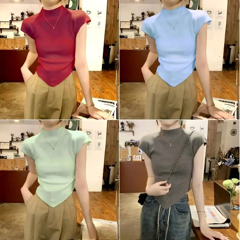 Alicia Crop Knit / Atasan Wanita Korea #Hello Mischa 0