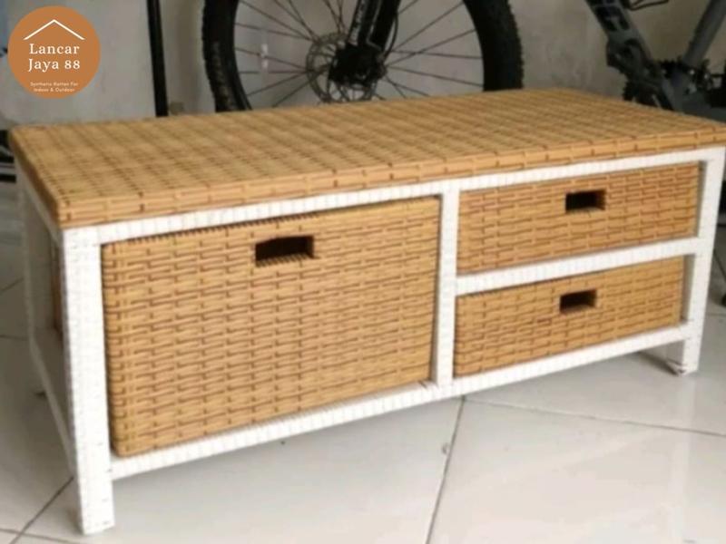 Lemari Laci Rotan Sintetis 3 Susun Minimalis 4