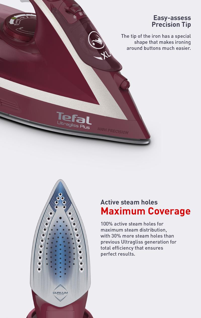 Product Introduction of Tefal Steam Iron Ultragliss Plus (Red) FV6820 4