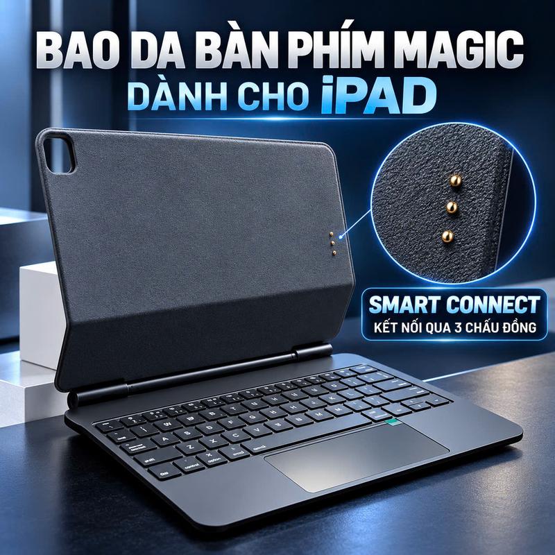 MG03 - Bao da bàn phím cao cấp dành cho ipad, smart conect kết nối trực tiếp - Cảnh Hà Store