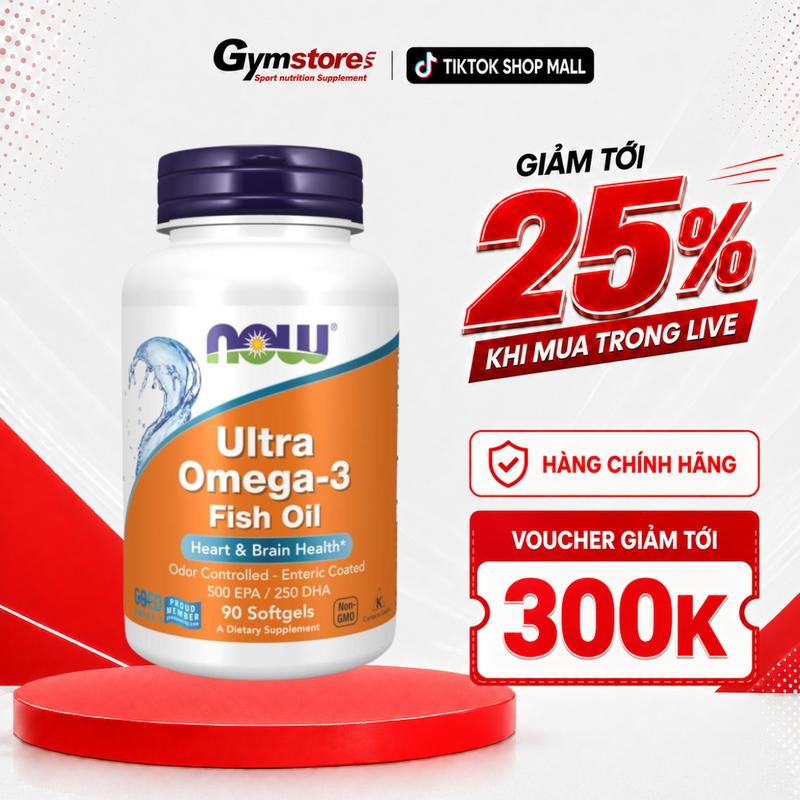 Viên uống dầu cá Now Ultra Omega-3 500 EPA/250 DHA | Made in USA