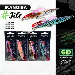◤New◢ Sakana Ikanoiba Metal Jig Cumi Realistis Glowing
