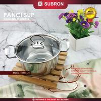 Gambar [EXCLUSIVE RACUNNUUNA] SUBRON Panci Sup Soup Pot 18cm Stainless Steel Tutup Kaca Gagang Silver Gold Kecil Kitchenware dari SUBRON KITCHENWARE Kab. Bandung 5 Tokopedia