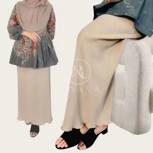ROK SPAN PLISKET LIDI NACY / WAVY PLEATS SKIRT / ROK PLISKET PREMIUM / ROK SPAN / ROK LIDI Fit Muslim Panjang Wanita Bawahan Maxi Casual