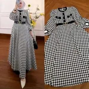 Gamis Nadyaaa free belt dewasa  Lebaran  Mewah Motif