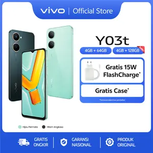 vivo Y03t - IP54 Tahan Air, AI Dual Camera 5000mAh + 15W FlashCharge, Layar Sunlight 90Hz