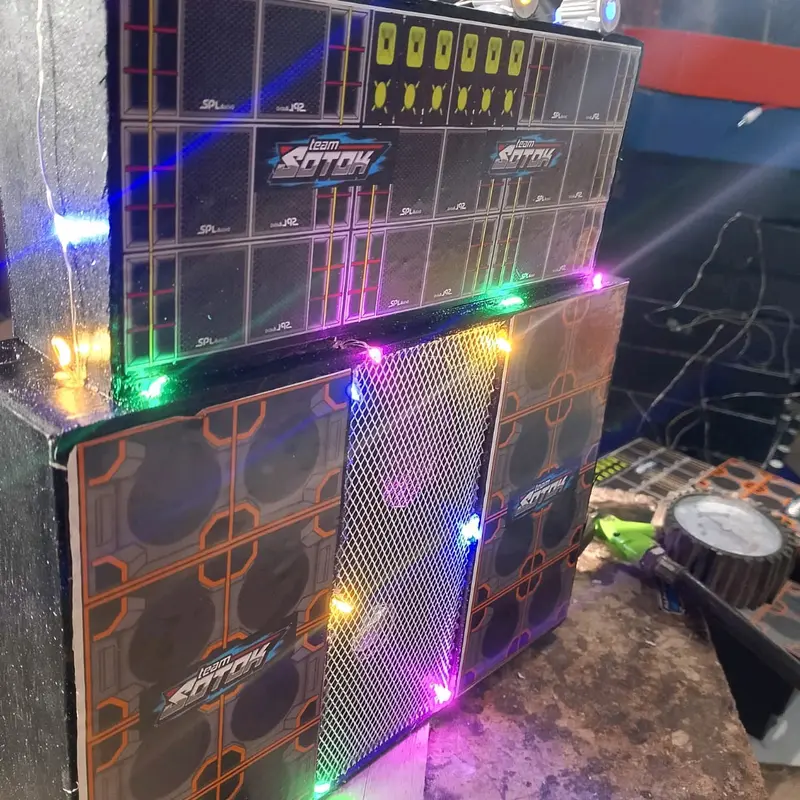 sound miniatur full lampu warna biru 2