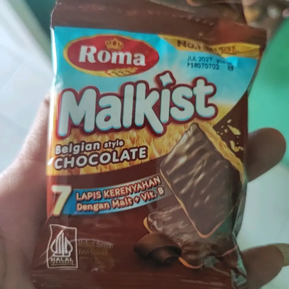Roma Malkist Belgian Style Chocolate 7 Lapis Kerenyahan Dengan Malt & Vit B Halal