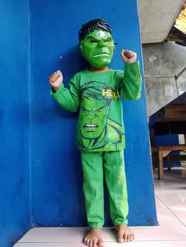 Product Review of KAOS PANJANG ANAK HULK SETELAN PANJANG ANAK HULK BISA DITAMBAH TOPENG Fashion from K**⚡ 0