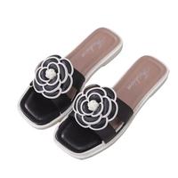 Gambar OKAIDO OFFICIAL STORE Sandal Flat Wanita Cewek Perempuan Bahan Karet Gaya Fashion Korea Style dan Motif Bunga - Hitam, 36-37 dari OKAIDO Official Store Kab. Tangerang 1 Tokopedia