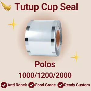 Tutup Segel Plastik POLOS Isi [1200, 2000 Pcs] / Cup Sealer Lid / Plastik Penutup Gelas Kopi Teh / Plastic Cup Sealer / Plastik Seal Cup / Cup Sealer Premium / Cup Sealer Roll - Bahan Premium