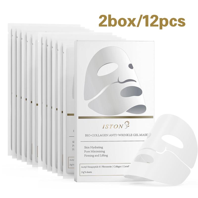 Collagen mask , ISTON Chính Hãng, 12 Tờ, Chăm Sóc Da, Cải Thiện Phục Hồi Độ Đàn Hồi Của Da, Giảm Lỗ Chân Lông, Dưỡng Ẩm,   Thủy  Ban Đêm, Chăm Sóc Da Thoải Mái, Thích Hợp  Mọi Loại Da, Phục Hồi Da Women Skincare mặt nạ lột na chem cho b5 đất sét